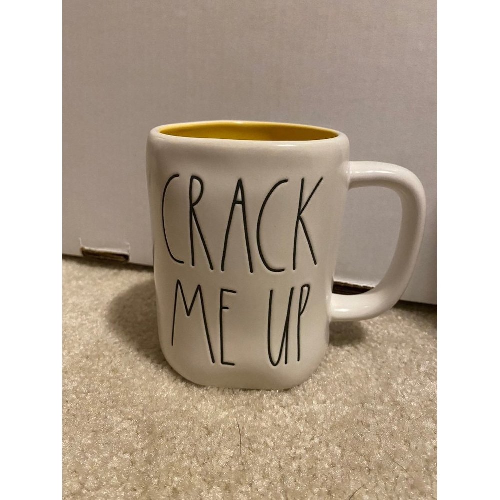 RAE DUNN crack me up mug
